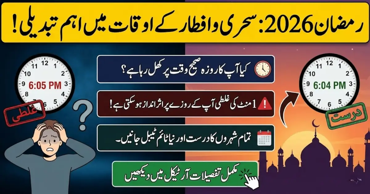 Today Iftari Time Ramadan 2026 – Sehri and Iftar Schedule for Major Cities of Pakistan